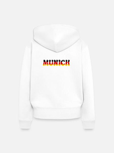 MUNCH Deutsche Flagge - Frauen Premium Bio Zip Hoodie - Weiß