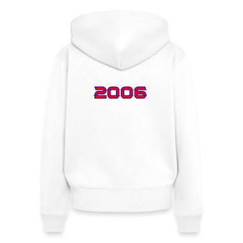 2006 Neon Horizonte - Frauen Premium Bio Zip Hoodie - Weiß - Hinten - AI Model Female 172 light (172cm)