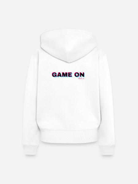 GAME ON - Frauen Premium Bio Zip Hoodie - Weiß
