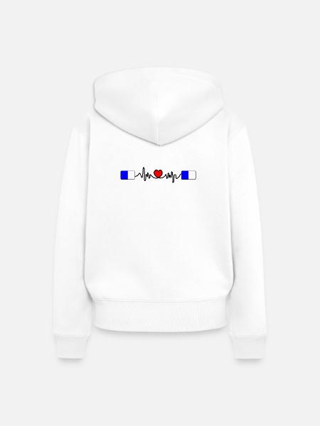 Spa Racing Heartbeat - Frauen Premium Bio Zip Hoodie - Weiß