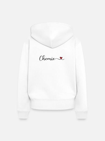 Chemie mit Herz - Frauen Premium Bio Zip Hoodie - Weiß