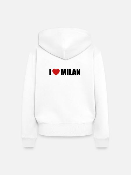 I Love Milan Italien - Frauen Premium Bio Zip Hoodie - Weiß