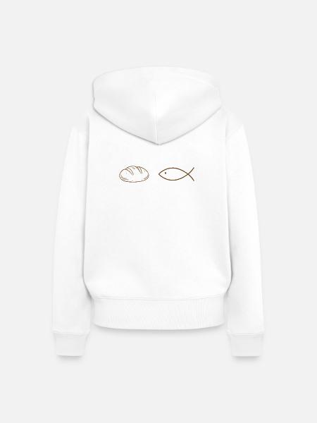 Laibe und Fisch - Frauen Premium Bio Zip Hoodie - Weiß