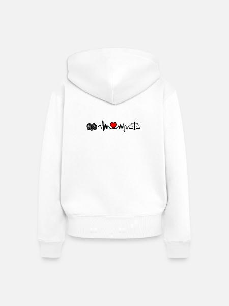 Herzfrequenz-Cardio-Ram-Skala - Frauen Premium Bio Zip Hoodie - Weiß