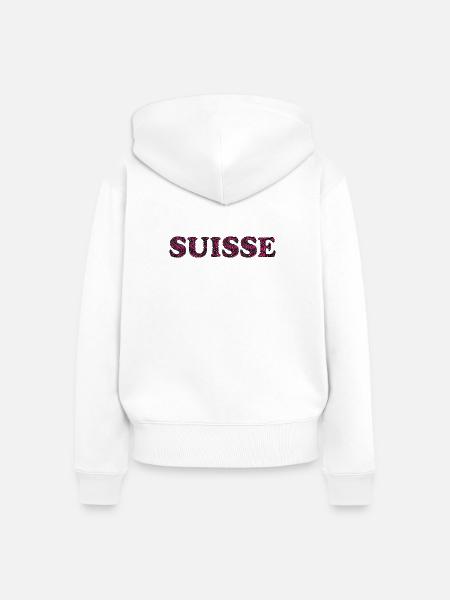 SCHWEIZ. LAND - Frauen Premium Bio Zip Hoodie - Weiß