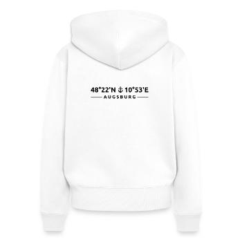 Augsburg - Frauen Premium Bio Zip Hoodie - Weiß - Hinten - AI Model Female 172 light (172cm)