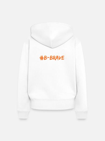 #B-Brave-Druck - Frauen Premium Bio Zip Hoodie - Weiß