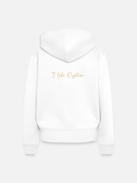 Austern - Frauen Premium Bio Zip Hoodie - Weiß