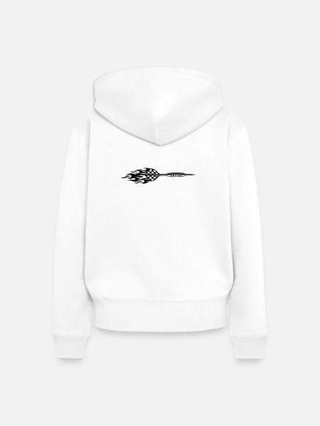 Dartpfeil Symbol Feuer - Frauen Premium Bio Zip Hoodie - Weiß