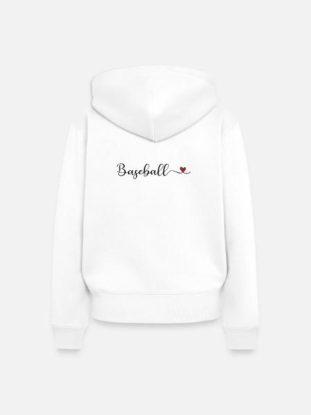 Baseball - Frauen Premium Bio Zip Hoodie - Weiß