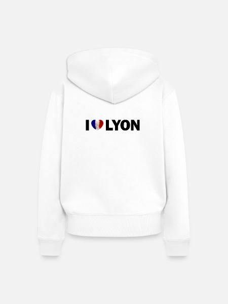 I love Lyon - Frauen Premium Bio Zip Hoodie - Weiß