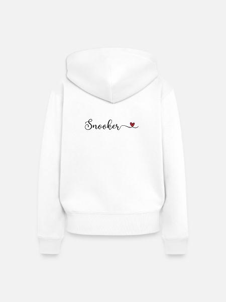Snookerherz - Frauen Premium Bio Zip Hoodie - Weiß