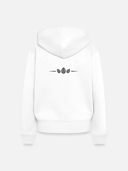 Tannenzapfen Linie - Frauen Premium Bio Zip Hoodie - Weiß