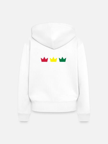 Rasta farben - Frauen Premium Bio Zip Hoodie - Weiß