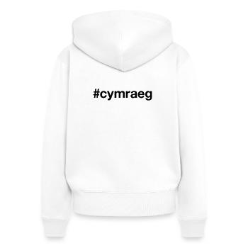 WALISISCH Hashtag Waliser Wales - Frauen Premium Bio Zip Hoodie - Weiß - Hinten - AI Model Female 172 light (172cm)