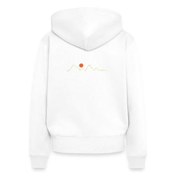 Berge - Frauen Premium Bio Zip Hoodie - Weiß - Hinten - AI Model Female 172 light (172cm)