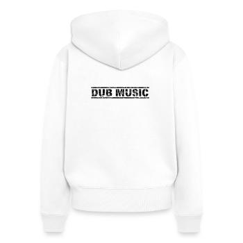 Dub Music - Women's Premium Organic Zip Hoodie - white - Back - AI Model Female 172 light (172cm)
