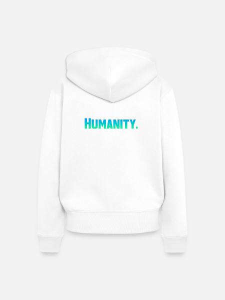 Humanity - Frauen Premium Bio Zip Hoodie - Weiß