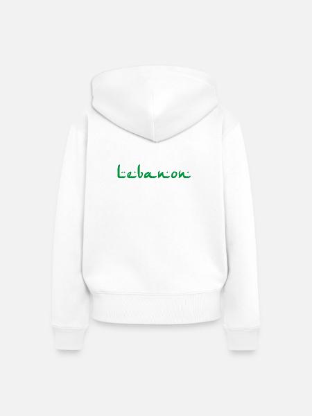 Lebanon - Frauen Premium Bio Zip Hoodie - Weiß