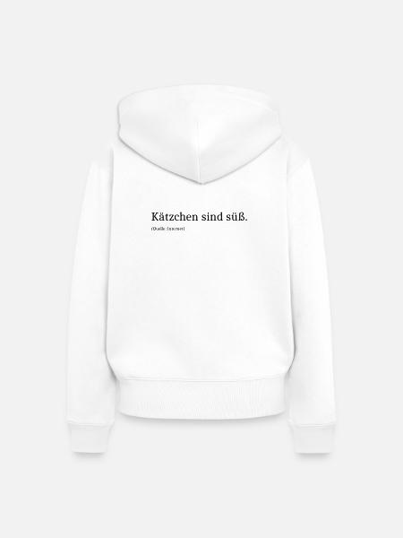 Kaetzchen sind suess - Frauen Premium Bio Zip Hoodie - Weiß