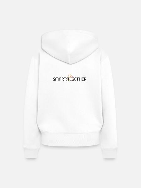 SmartTogether Schriftzug - Frauen Premium Bio Zip Hoodie - Weiß