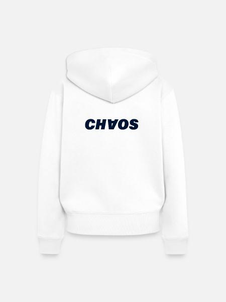 CHAOS - Frauen Premium Bio Zip Hoodie - Weiß