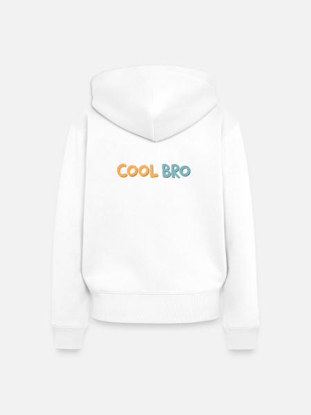 Brother Cool Retro-Pop-Tippfehler - Frauen Premium Bio Zip Hoodie - Weiß