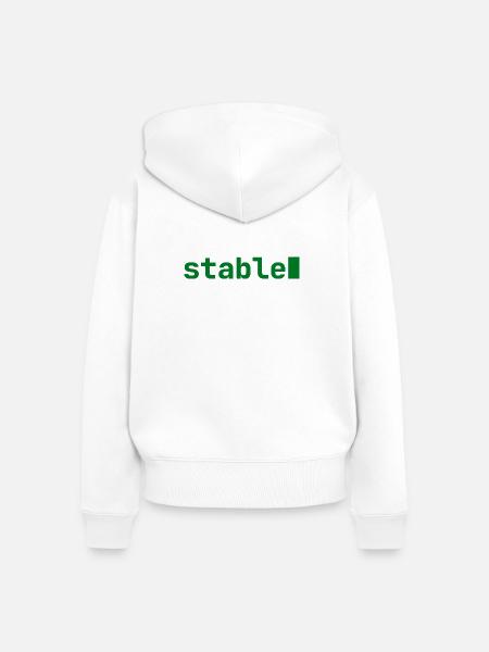 stable | Developer mood | dark - Frauen Premium Bio Zip Hoodie - Weiß