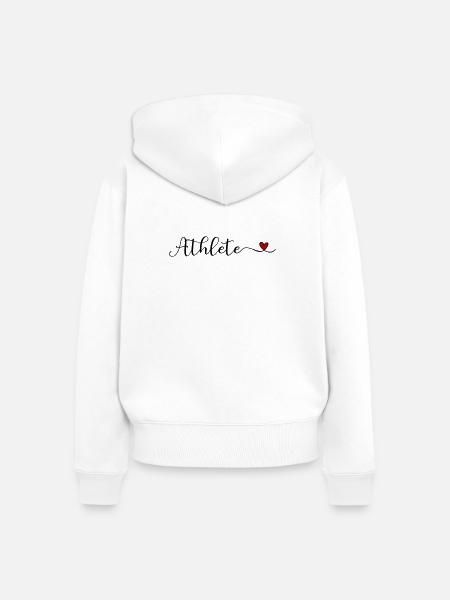 Athletendesign mit Herz - Frauen Premium Bio Zip Hoodie - Weiß