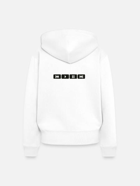 player tasten music play - Frauen Premium Bio Zip Hoodie - Weiß