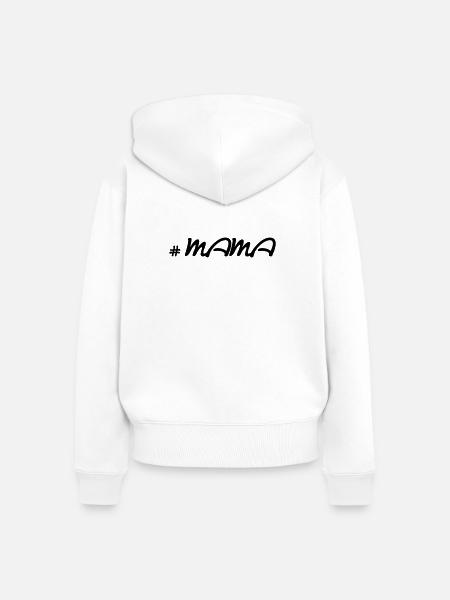 # MAMA Design - Frauen Premium Bio Zip Hoodie - Weiß