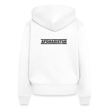 Afghanistan - Women's Premium Organic Zip Hoodie - white - Back - AI Model Female 172 light (172cm)