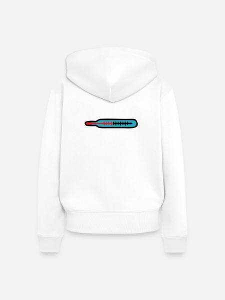 Thermometer Medizin Kinderarzt Praxis Praxisteam - Frauen Premium Bio Zip Hoodie - Weiß