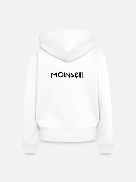 MOINSEN - Frauen Premium Bio Zip Hoodie - Weiß
