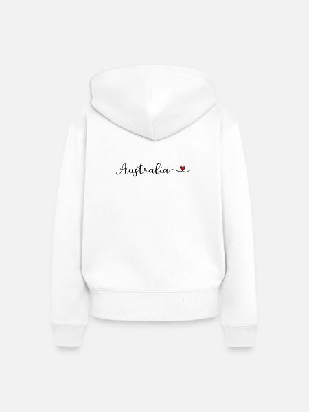 Australia Australien Schriftzug mit Herz - Frauen Premium Bio Zip Hoodie - Weiß