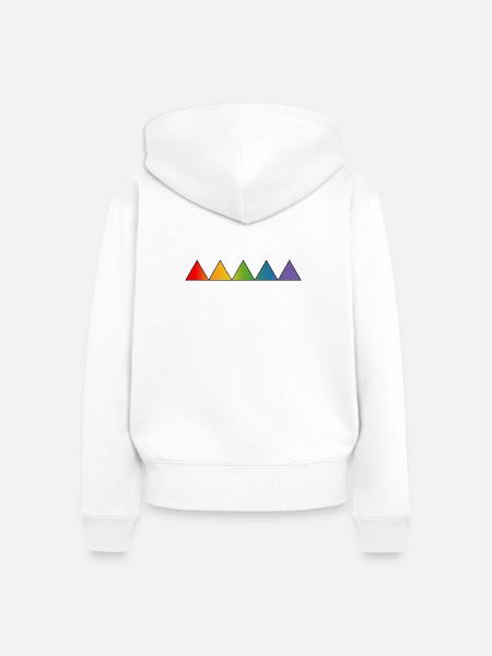 Regenbogen LGBTQ triangles - Frauen Premium Bio Zip Hoodie - Weiß