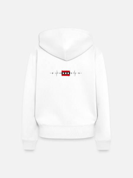 Amsterdam Flagge Herzschlag - Frauen Premium Bio Zip Hoodie - Weiß