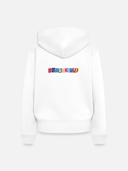 Kunterbuntes Schulkind Logo - Jetzt Schulkind - Frauen Premium Bio Zip Hoodie - Weiß