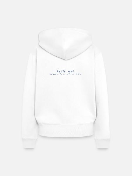 Heute mal scheu & schüchtern - Frauen Premium Bio Zip Hoodie - Weiß