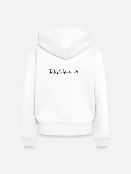 Fahrlehrer mit Herz - Frauen Premium Bio Zip Hoodie - Weiß