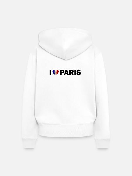 I love Paris France - Frauen Premium Bio Zip Hoodie - Weiß