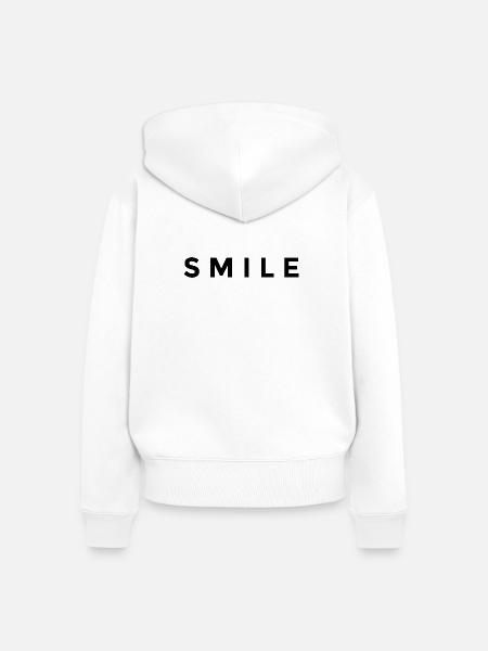 Smile Shirt - Frauen Premium Bio Zip Hoodie - Weiß