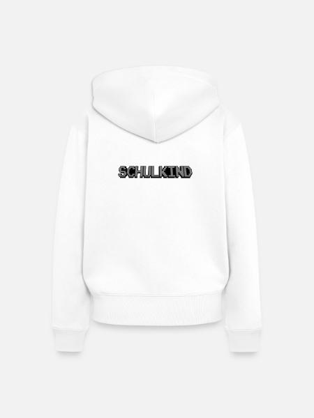Schulkind Pixel - Frauen Premium Bio Zip Hoodie - Weiß