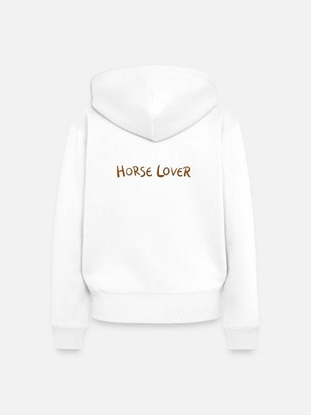 Glühende Pferdeliebe - Frauen Premium Bio Zip Hoodie - Weiß