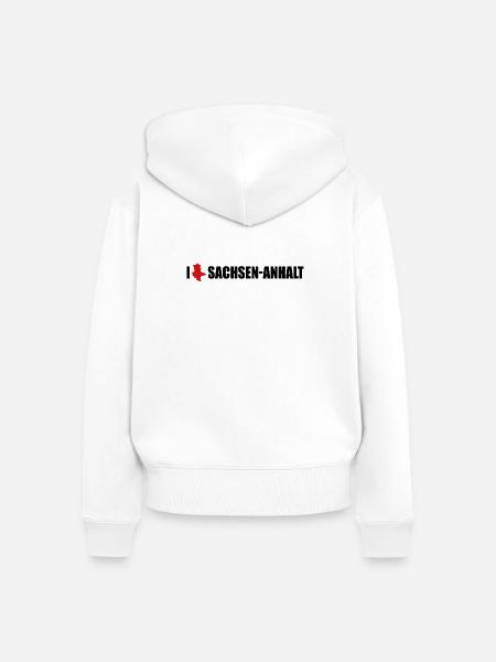 I love Sachsen-Anhalt Liebe - Frauen Premium Bio Zip Hoodie - Weiß