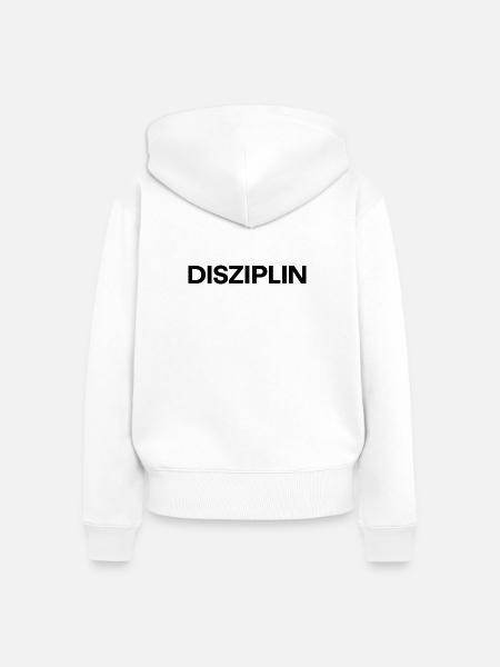 Disziplin - Frauen Premium Bio Zip Hoodie - Weiß