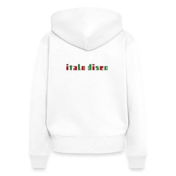 ITALO DISCO Italien Italienische Flagge - Frauen Premium Bio Zip Hoodie - Weiß - Hinten - AI Model Female 172 light (172cm)