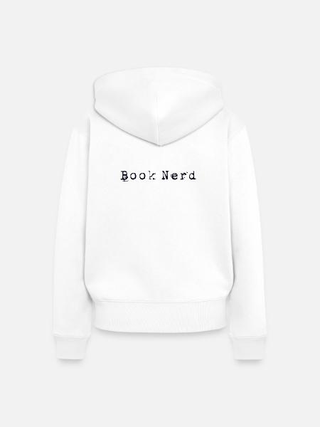 Book nerd Leseratte - Frauen Premium Bio Zip Hoodie - Weiß