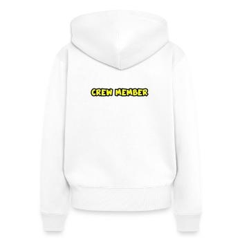 Crew Mitglied - Frauen Premium Bio Zip Hoodie - Weiß - Hinten - AI Model Female 172 light (172cm)