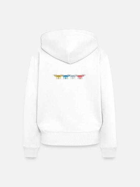 Herzschlag Drohne Drohnen - Frauen Premium Bio Zip Hoodie - Weiß